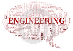 Structural Engineering typography word cloud create with the text only