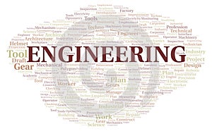 Structural Engineering typography word cloud create with the text only