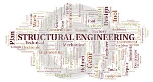 Structural Engineering typography word cloud create with the text only