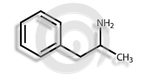 Structural formula of amphetamine photo