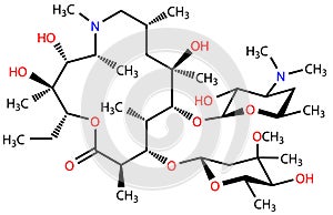Structural formula of Azithromycin, a perspective treatment of the COVID-19 coronavirus pneumonia