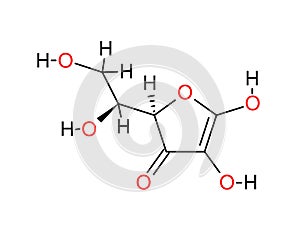 Structural formula of ascorbic acid