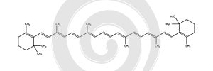 Structural formula of beta-carotene