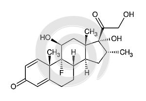 Structural formula of dexamethasone photo