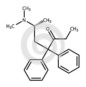 Structural formula of methadone