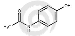 Structural formula of paracetamol (acetaminophen)