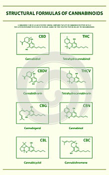 Structural Formulas of Main Natural Cannabinoids vertical infographic