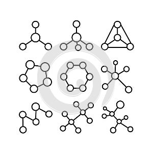 Structural formulas of molecules