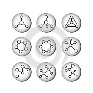 Structural formulas of molecules