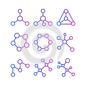 Structural formulas of molecules