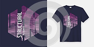 Structural integrity abstract sci-fi vector t-shirt and apparel