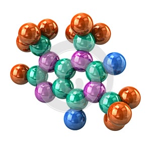 Structural model of caffeine molecule