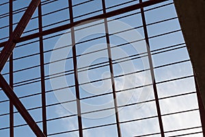 Structural steel beam on roof of building, Background