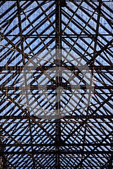 Structural steel building  - glass roof