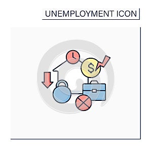 Structural unemployment color icon