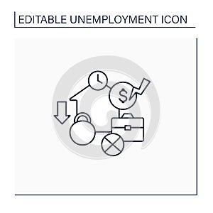 Structural unemployment line icon