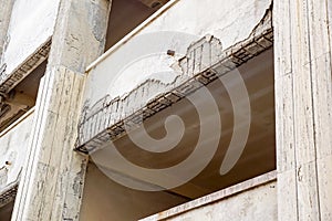 Structure of an abandoned unfinished concrete building.