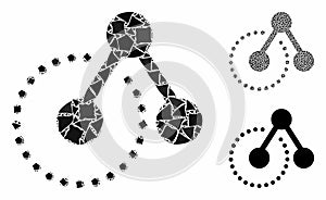 Structure analysis Mosaic Icon of Humpy Pieces