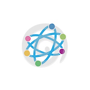 Structure atom logo vector