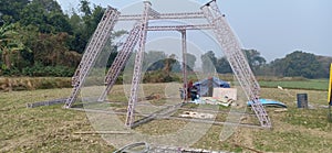Structure for boat  swing in yajna in navkarhi madhubani bihar India