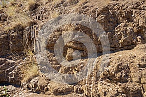 Structure of cliff and rock formation