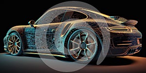 structure design hologram of a sports car
