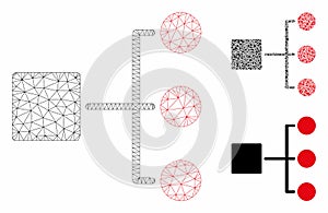 Structure Diagram Vector Mesh Carcass Model and Triangle Mosaic Icon