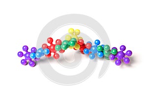 Structure of a DNA molecule isolated on a white background