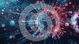 structure exploding view of virus cell