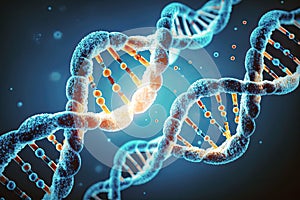 Structure of human DNA in the form of a blue helix, which is a vital component of our genetic makeup