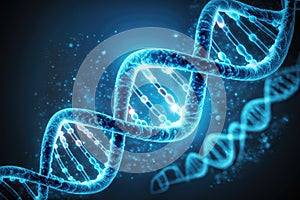 Structure of human DNA in the form of a blue helix, which is a vital component of our genetic makeup