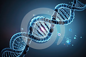 Structure of human DNA in the form of a blue helix, which is a vital component of our genetic makeup
