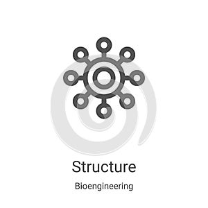 structure icon vector from bioengineering collection. Thin line structure outline icon vector illustration. Linear symbol for use