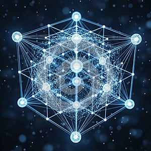 Structure made of interconnected lines and nodes resembling a