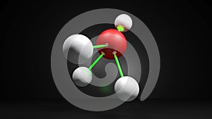 Structure model of CH4 Methane molecule - 3D rendering illustration