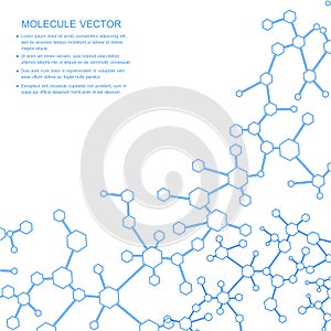 Structure molecule and communication Dna, atom, neurons. Science concept for your design. Connected lines with dots