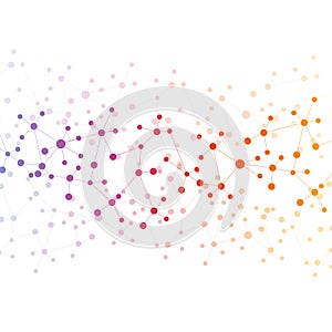 Structure molecule and communication Dna, atom, neurons. Science concept for your design. Connected lines with dots