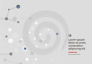 Structure molecule and communication Dna, atom, neurons. Science concept for your design. Connected lines with dots