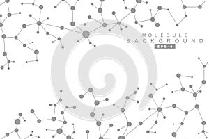 Structure molecule and communication. Dna, atom, neurons. Scientific concept for your design. Connected lines with dots