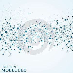 Structure molecule of DNA and neurons. Abstract background.