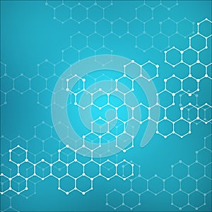 Structure molecule of DNA and neurons. Abstract background.