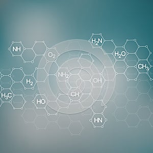 Structure molecule of DNA and neurons. Abstract background. Medicine, science, technology.