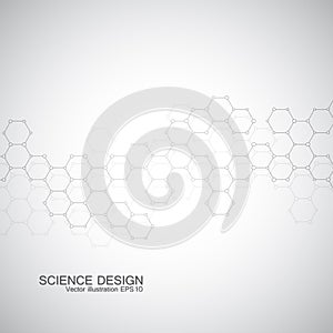 Structure molecule of DNA and neurons. Structural atom. Chemical compounds. Medicine, science, technology concept