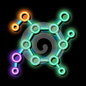 Structure Molecule Medical Biomaterial neon glow icon illustration