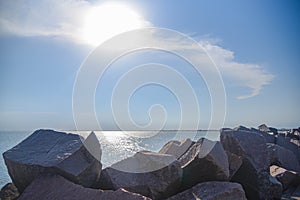 Structure of the Molhes da Barra in Rio Grande, RS, Brazil