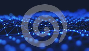 The structure of the network connection of points and lines. Data technology. Digital background. 3D rendering illustration