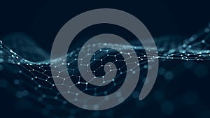 Structure of the network connection of points and lines. Data transfer. Abstract technology background. 3D rendering