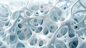 Structure of organic spongy tissue. 3D render illustration of bone tissue.