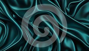 Black dark teal jade emerald sea aventurine green abstract background with Silk satin fabric