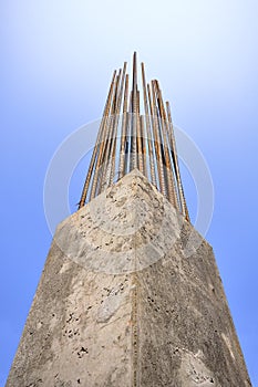 Structure of reinforced concrete columns.